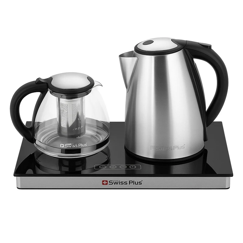 چای ساز سوئیس پلاس مدل STM-1822S | جوش اوری سریع | طراحی شیک | ظرفیت کتری 1.7 لیتری