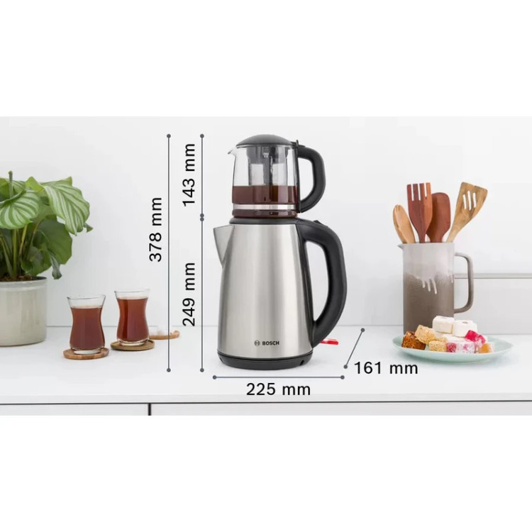 چای ساز برقی بوش مدل TTA5603 | دمآوری سریع و خوشعطر | گرمنگهدارنده | کتری ۱.۷ لیتری
